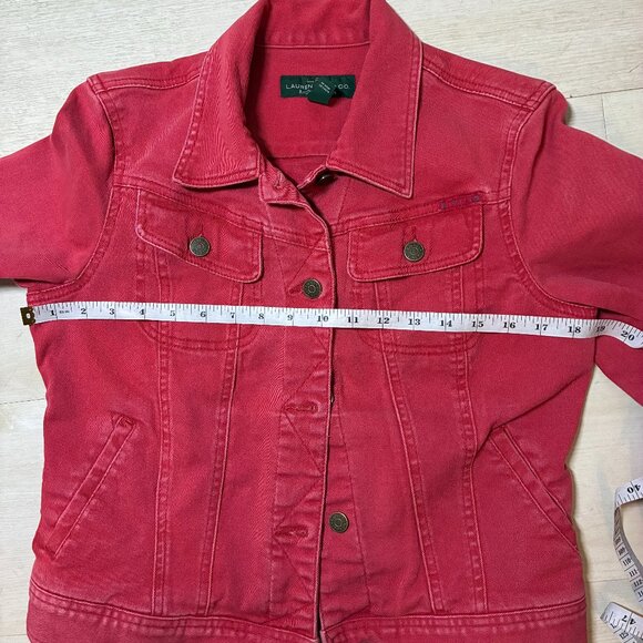 Lauren Jeans Co. Ralph Lauren Women's Red Denim Jacket Size Medium - Picture 4 of 5